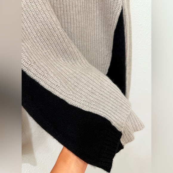 NWT 360 Cashmere M color block knit 100% cashmere sweater - Picture 2 of 10